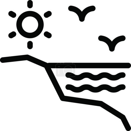 Ilustración de Sea icon, vector illustration simple design - Imagen libre de derechos
