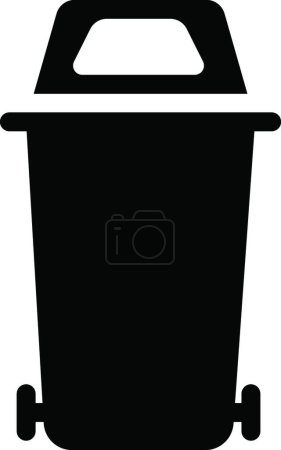 Téléchargez les illustrations : Icône poubelle, design simple - en licence libre de droit