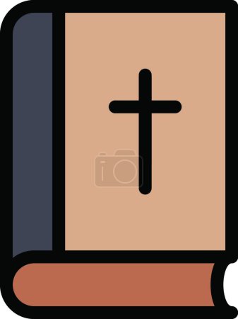 Ilustración de Icono de la Biblia, ilustración vectorial diseño simple - Imagen libre de derechos