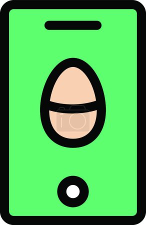 Ilustración de Icono de huevo móvil, ilustración vectorial diseño simple - Imagen libre de derechos