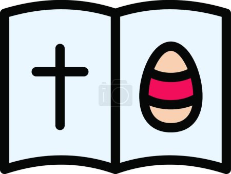 Téléchargez les illustrations : Carte de Pâques icône, illustration vectorielle design simple - en licence libre de droit