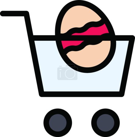 Illustration for Easter cart icon, vector illustration simple design - Royalty Free Image