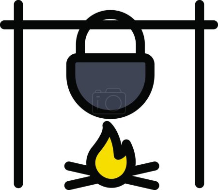 Ilustración de Simple icono web de la cocina fogata - Imagen libre de derechos