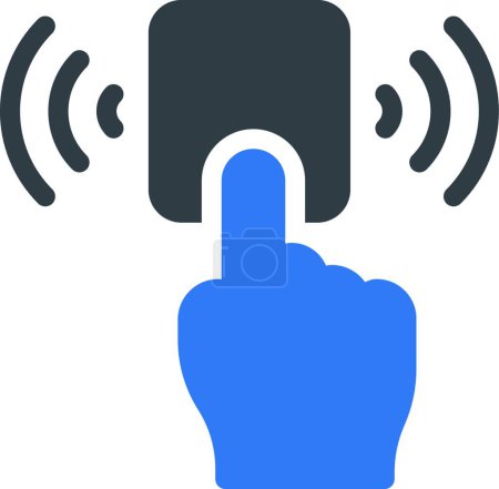Illustration for "finger tap wireless"  web icon vector illustration - Royalty Free Image