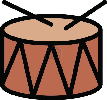 Téléchargez les illustrations : "tambour "illustration vectorielle icône web - en licence libre de droit
