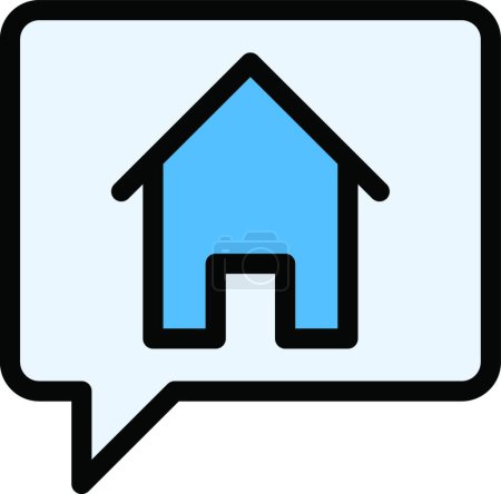 Illustration for House message icon, vector illustration - Royalty Free Image
