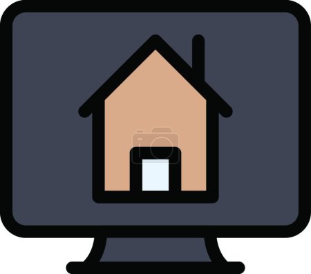 Illustration for Property. Real Estate house icon for web page, construction - Royalty Free Image