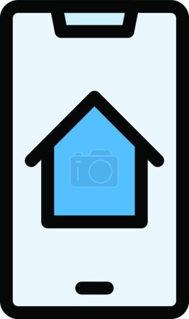 Ilustración de Icono de la casa móvil, ilustración vectorial - Imagen libre de derechos