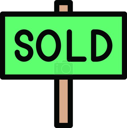 Illustration for "sold board" web icon vector illustration - Royalty Free Image
