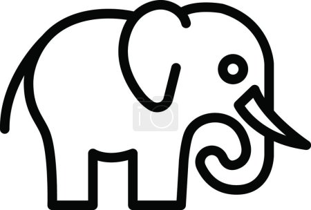 Téléchargez les illustrations : Elephant  web icon vector illustration - en licence libre de droit