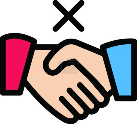 Illustration for Stop hand shake icon vector illustration - Royalty Free Image