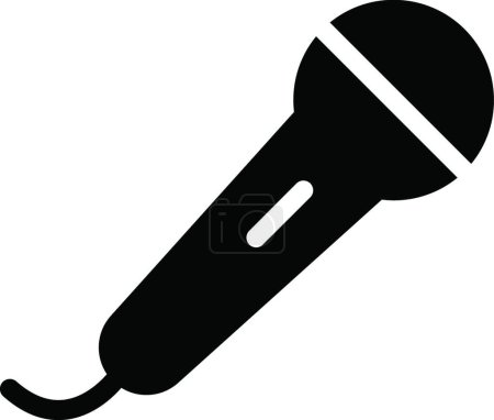 Téléchargez les illustrations : Icône de microphone, illustration simple de Web - en licence libre de droit