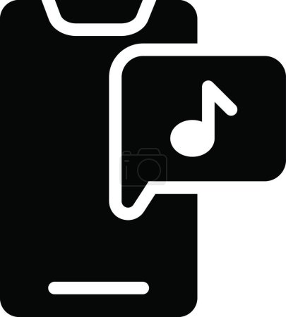 Téléchargez les illustrations : "musique mobile "illustration vectorielle icône web - en licence libre de droit