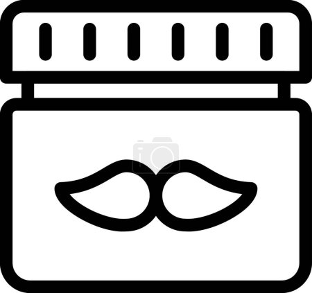 Illustration for "mustache lotion" web icon vector illustration - Royalty Free Image