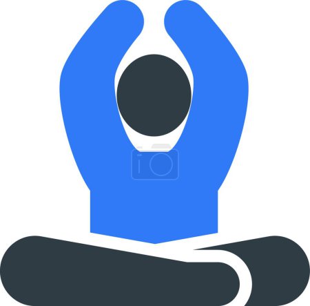 Téléchargez les illustrations : Yoga web icône vectoriel illustration - en licence libre de droit