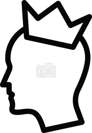 Illustration for "head crown"  web icon vector illustration - Royalty Free Image