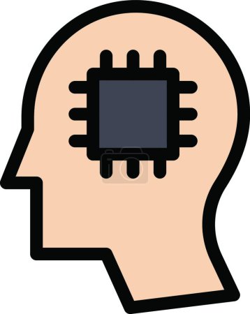 Illustration for Mind chip icon vector illustration - Royalty Free Image