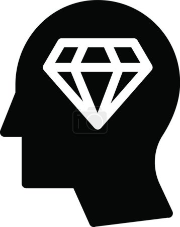 Ilustración de Mente icono de diamante vector ilustración - Imagen libre de derechos