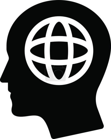 Ilustración de Mente icono global vector ilustración - Imagen libre de derechos