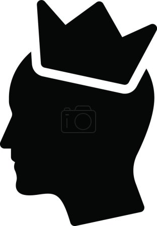 Ilustración de "cabeza con corona "icono web vector ilustración - Imagen libre de derechos