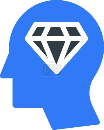 Téléchargez les illustrations : Esprit diamant icône vectoriel illustration - en licence libre de droit