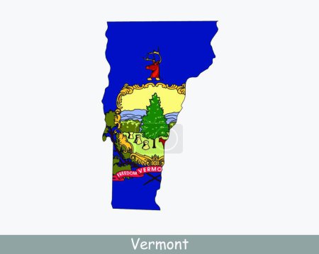 Ilustración de "Vermont Mapa Bandera, vector de diseño simple - Imagen libre de derechos