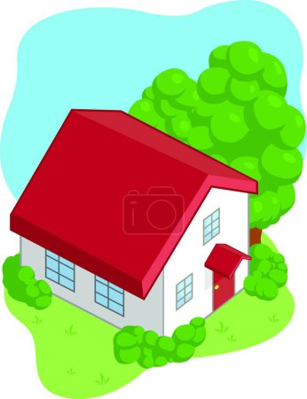 Illustration for "Isometric House Game Asset Cartoon Vector Illustration Drawing" - Royalty Free Image