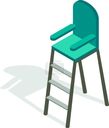 Illustration for "Tennis referee chair icon, isometric 3d style" - Royalty Free Image