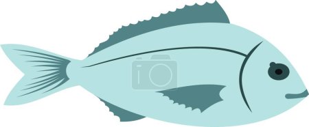 Téléchargez les illustrations : Icône de poisson de brème dans le style plat - en licence libre de droit