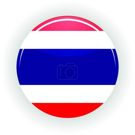 Téléchargez les illustrations : Cercle icône Thaïlande, vecteur coloré - en licence libre de droit