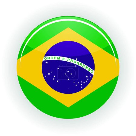 Téléchargez les illustrations : Brésil icône cercle, vecteur coloré - en licence libre de droit
