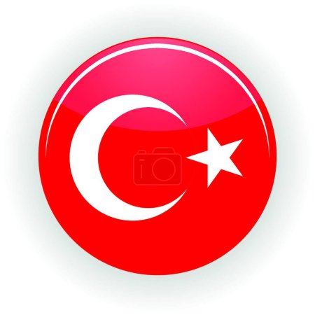 Téléchargez les illustrations : Cercle d'icône Turquie, vecteur coloré - en licence libre de droit