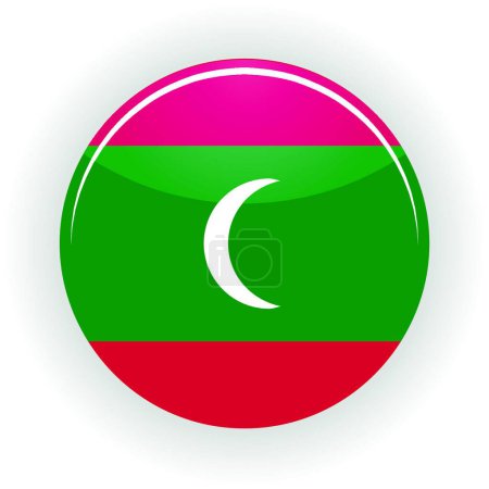 Téléchargez les illustrations : Cercle icône des Maldives, vecteur coloré - en licence libre de droit