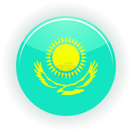 Illustration for Kazakhstan icon circle, colorful vector - Royalty Free Image