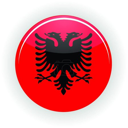 Téléchargez les illustrations : Albanie icône cercle, vecteur coloré - en licence libre de droit