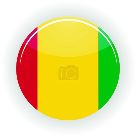Téléchargez les illustrations : Cercle icône Guinée, vecteur coloré - en licence libre de droit