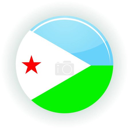 Ilustración de Djibouti icono círculo, vector de colores - Imagen libre de derechos