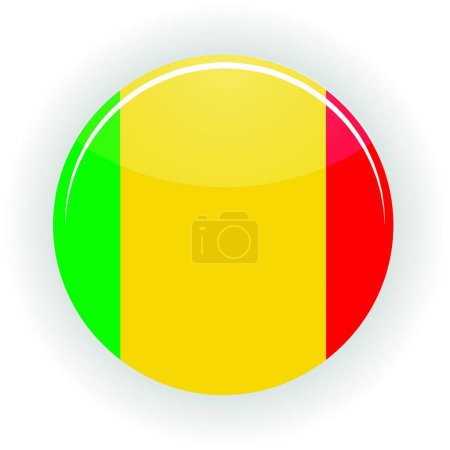 Ilustración de Malí icono círculo, vector de colores - Imagen libre de derechos