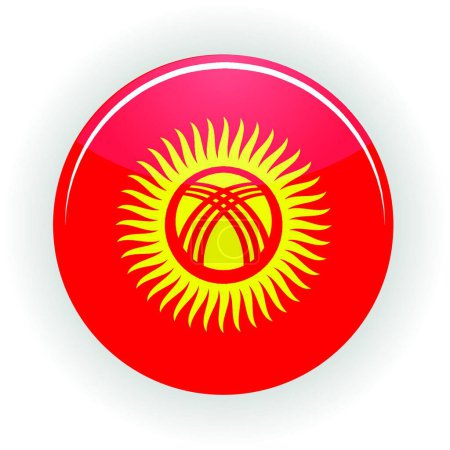 Illustration for Kyrgyzstan icon circle, colorful vector - Royalty Free Image