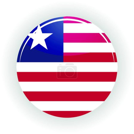Illustration for Liberia icon circle, colorful vector - Royalty Free Image