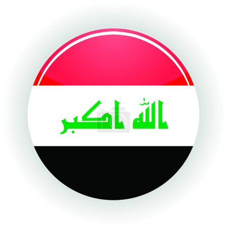 Illustration for Iraq icon circle, colorful vector - Royalty Free Image