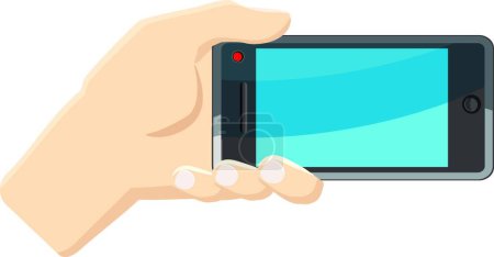 Ilustración de Selfie con el icono del teléfono inteligente móvil, estilo de dibujos animados - Imagen libre de derechos