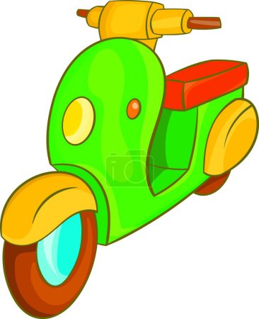 Illustration for Scooter motorbike icon, cartoon style - Royalty Free Image