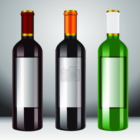 Téléchargez les illustrations : Bouteille de vin illustration vectorielle - en licence libre de droit