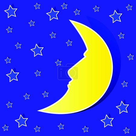Ilustración de "estrellas y luna "vector ilustración - Imagen libre de derechos