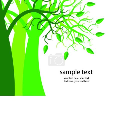 Ilustración de Árboles con ilustración vector hojas - Imagen libre de derechos