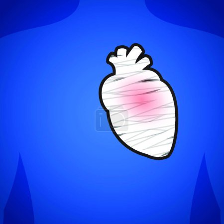 Illustration for Heart injury modern vector illustration - Royalty Free Image