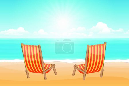 Illustration for "Tropical seascape, vector simple design - Royalty Free Image