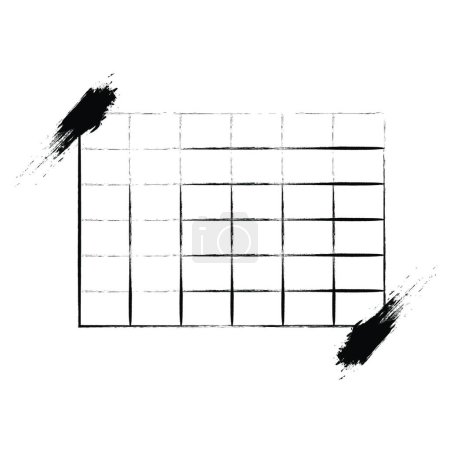 Téléchargez les illustrations : "black line grid is written in ink on a white background." - en licence libre de droit