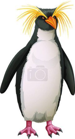 Téléchargez les illustrations : "Rockhopper pingouin, vecteur conception simple - en licence libre de droit